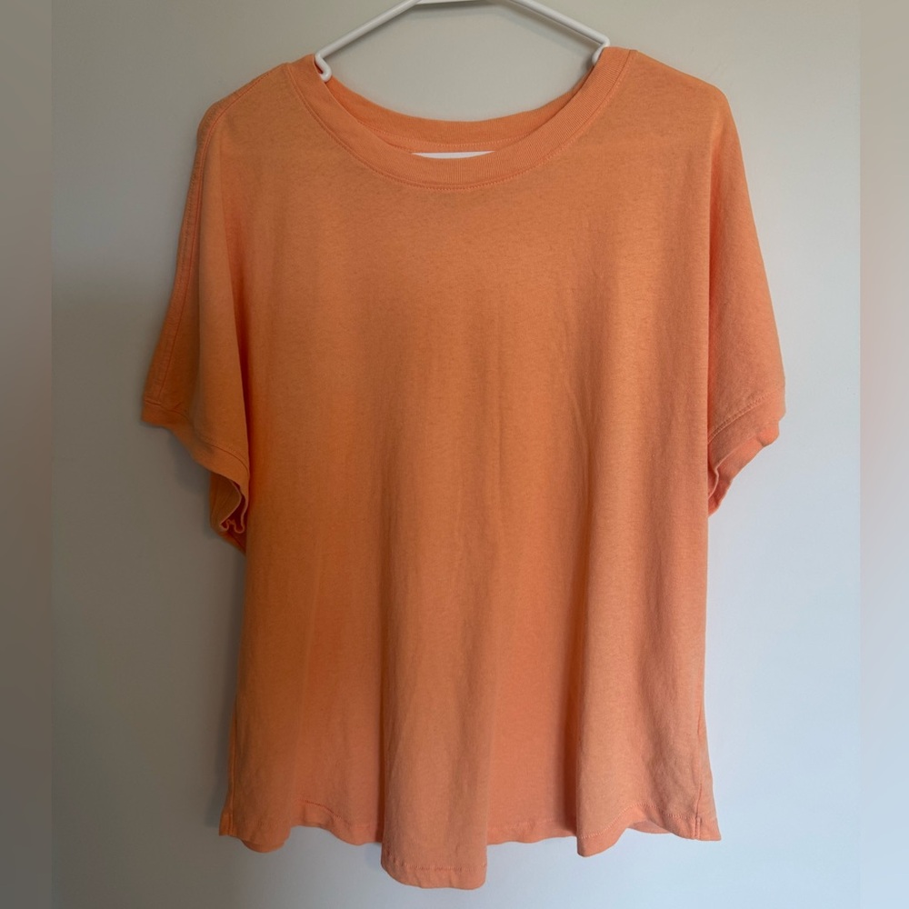 Maeve Orange Short Sleeve Tee, 1X, Cantaloupe Orange